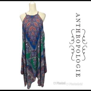 ANTHROPOLOGIE MSK Paisley Lined Scarf Dress Sz M $239 LIKE NEW!
